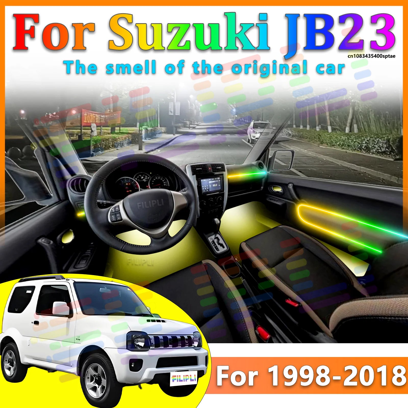 64 RGB - Neon Strip - for Suzuki JB23 - App Control - Car Interior Lighting | AUTOKITSHOP