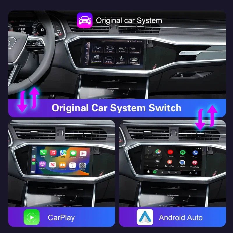 Wireless Newest CarPlay Box For Audi A6 Q6 MIB3 2019-2025 Android Auto Mirror Navigation C