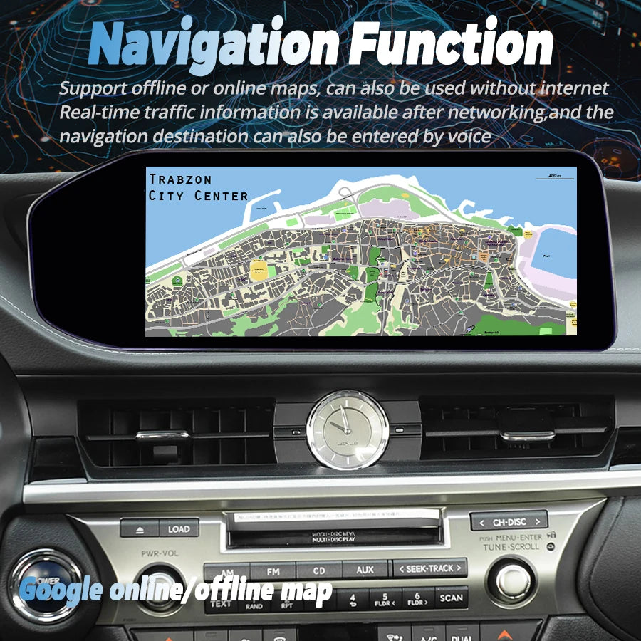 Touch Screen For Lexus ES ES300 ES250 ES350 ES300h 2013-2017 12.3inch Android 14 Navi Car