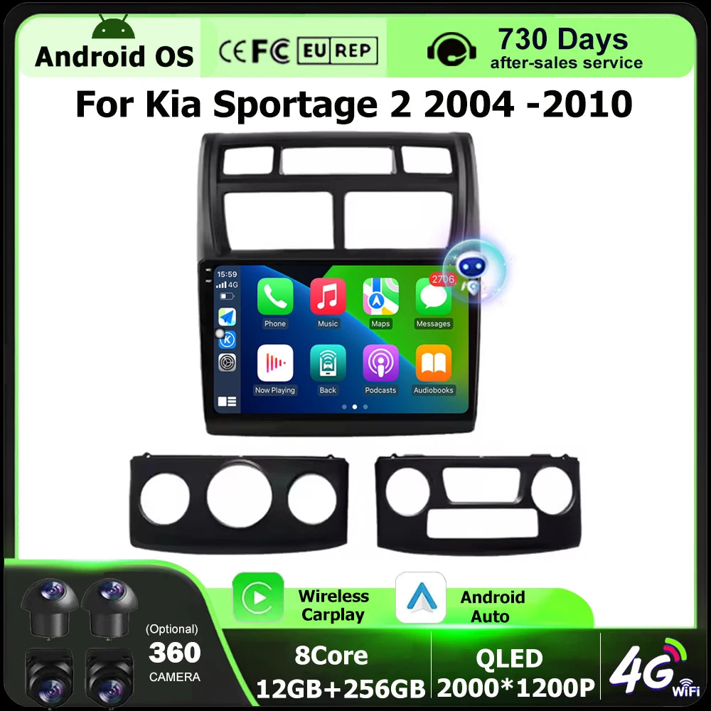 Car Radio Multimedia Video Player GPS Navigation Stereo For Kia Sportage 2 2004 2005 2006