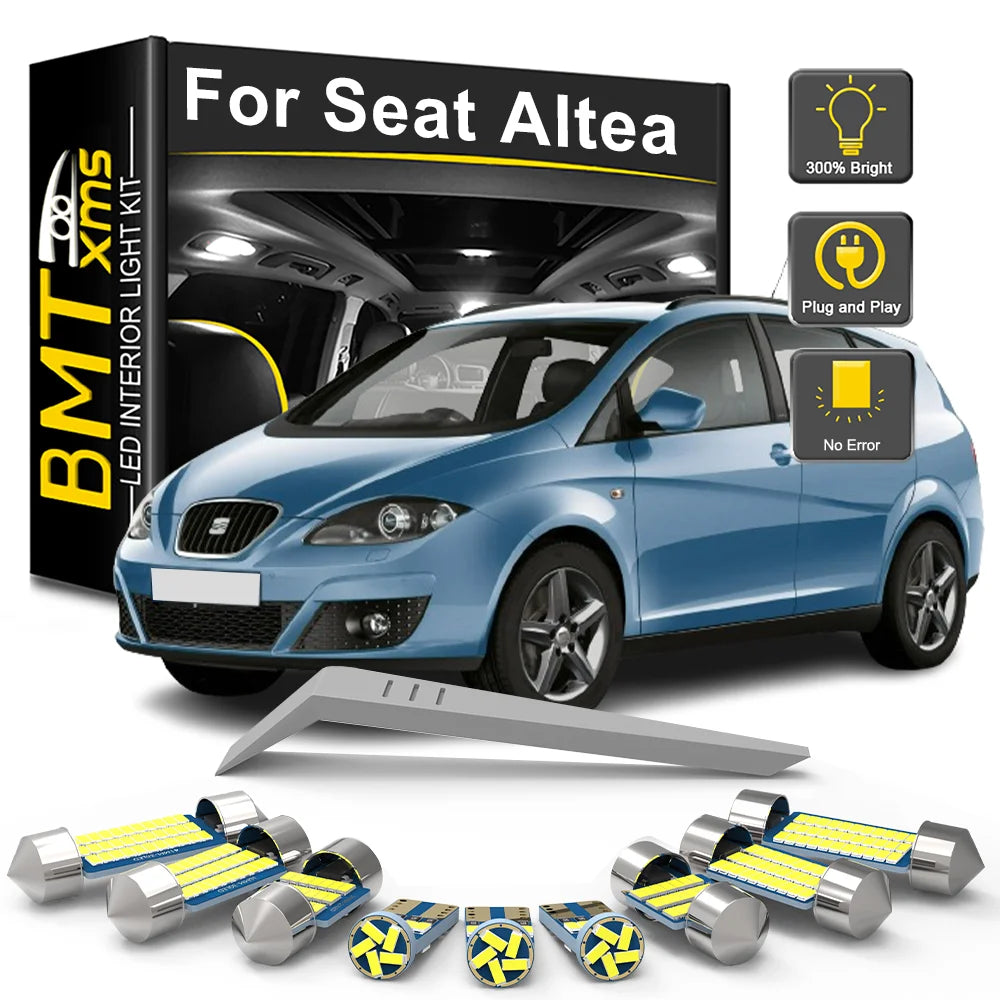 11-Piece LED Interior Light Kit for Seat Altea XL 5P 5P1 5P5 5P8 2004-2009 - Canbus Dome Map Door Trunk Bulbs | AUTOK...