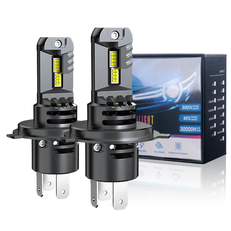 H4 Car LED Headlight Bulb CSP Fan With Canbus High & Low Beam Car Light Turbo Led Diode La