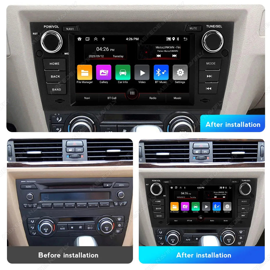 For BMW 3 Series E90 E91 E92 E93 2005 - 2013 Android 15 Carplay IPS Screen Car Radio Centr