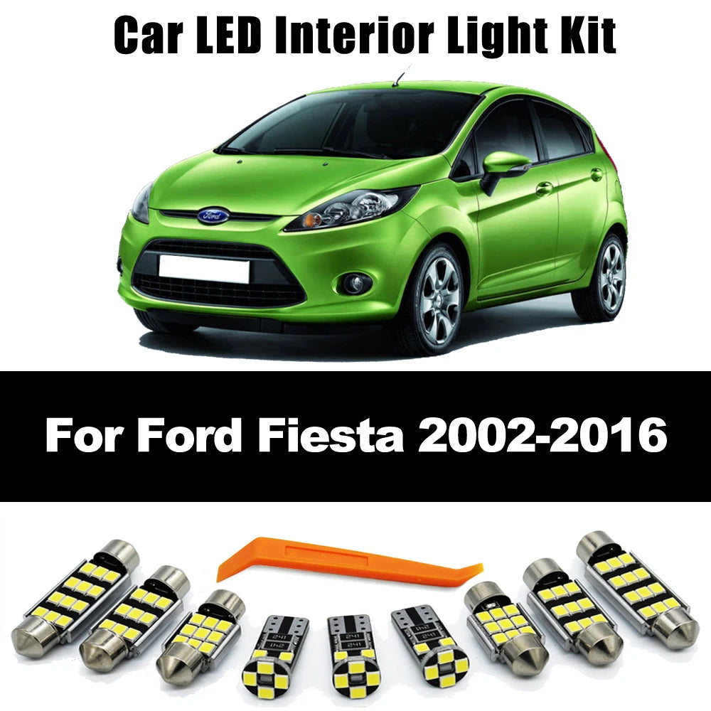 Car Accessories For Ford Fiesta 2003- 2010 2011 2012 2013 2014 2015 2016 Canbus Vehicle Lamp LED Interior Reading Map Light Kit