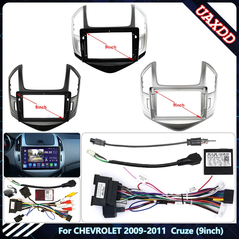 For CHEVROLET 2009-2011 Cruze 9inch 2 Din Car CD DVD Player Radio Android Stereo Harness S