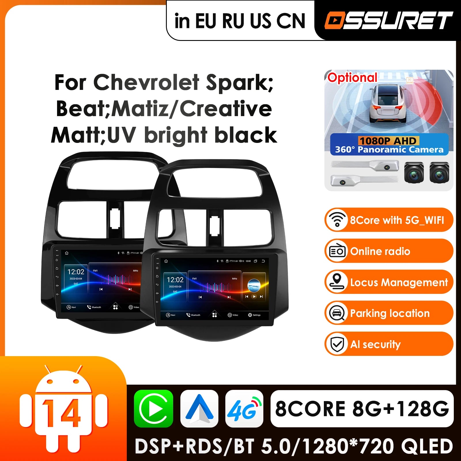2 Din Android Car Radio GPS for Chevrolet Spark Beat Matiz Creative 2010-2014 - 4G DSP 7862 Carplay Multimedia Stereo
