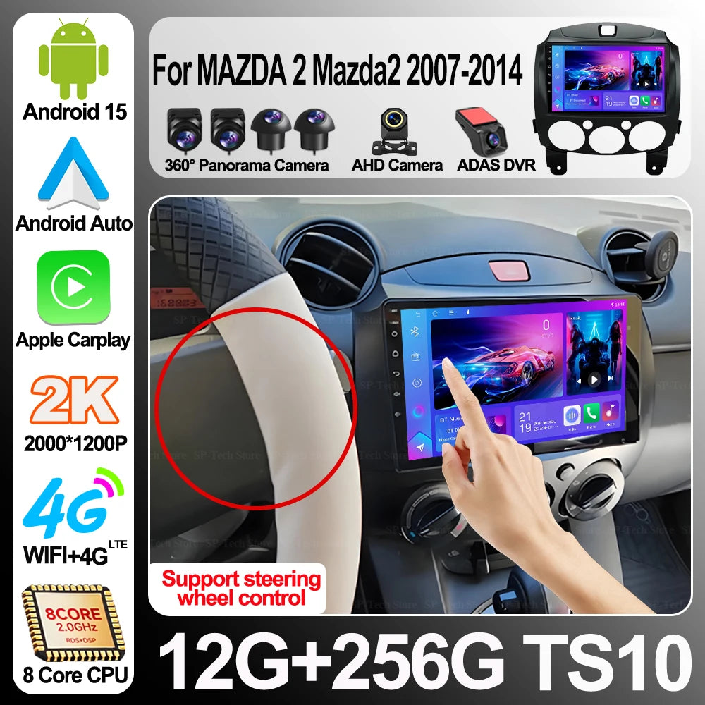 Android 16 For Mazda 2 Mazda2 2007 2008 2009 2010 2011 2012 2013 2014 car Radio Multimedia | AUTOKITSHOP