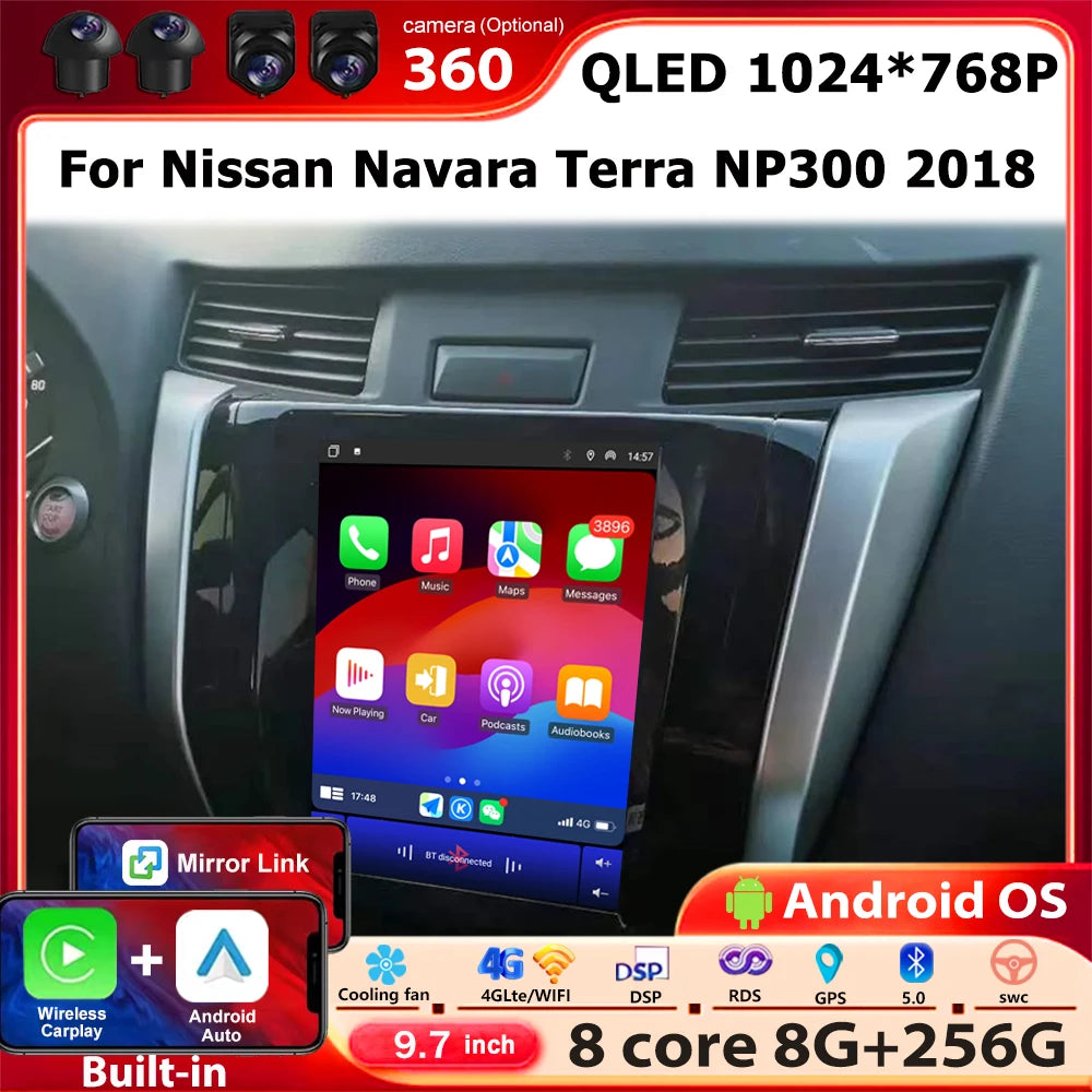Android 16 Auto For Nissan Navara Terra NP300 2018 Car Radio Multimedia Video Player GPS N
