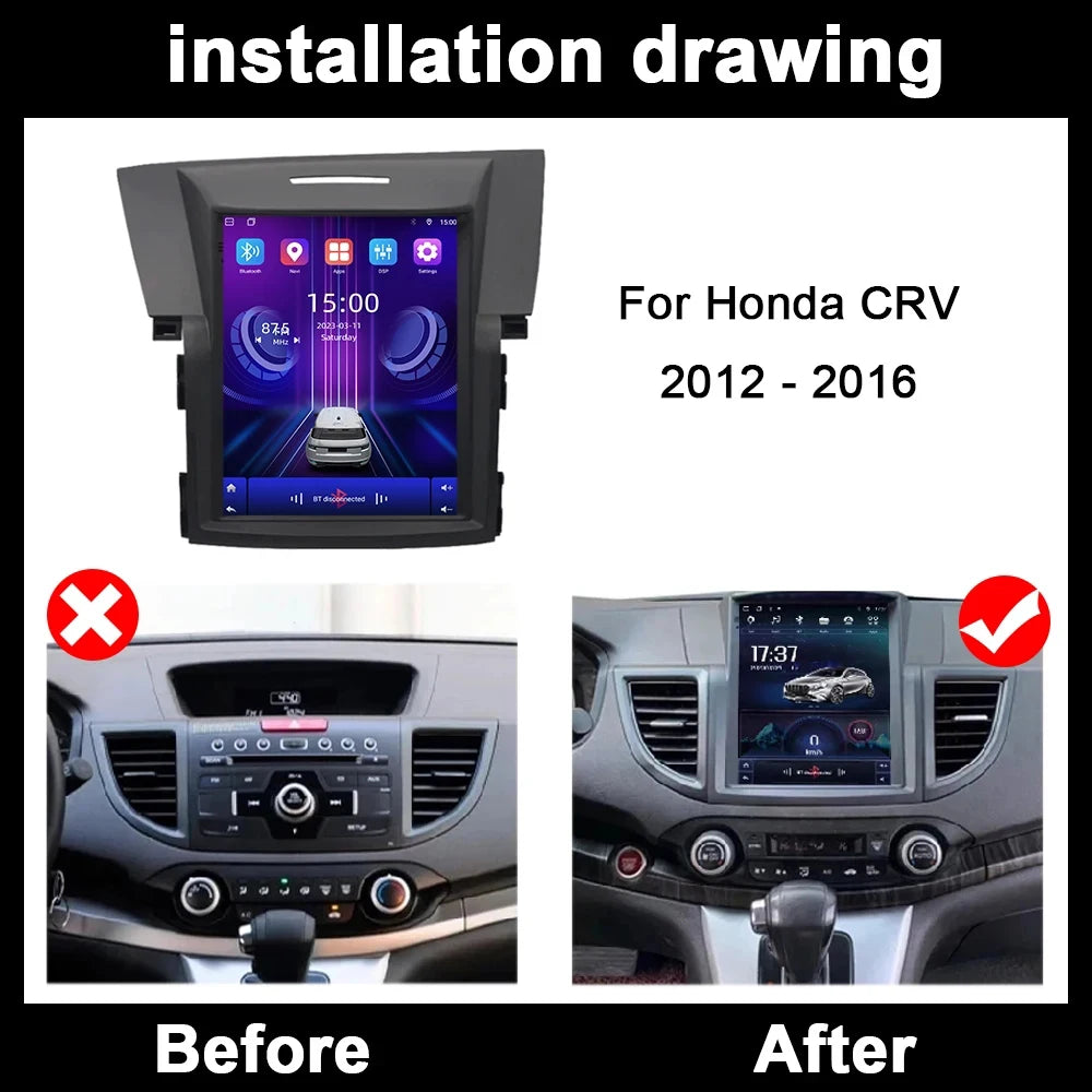 9.7'' Android 16 Auto For Honda CRV 2012 - 2016 Car Radio Multimedia Video Player GPS Navi