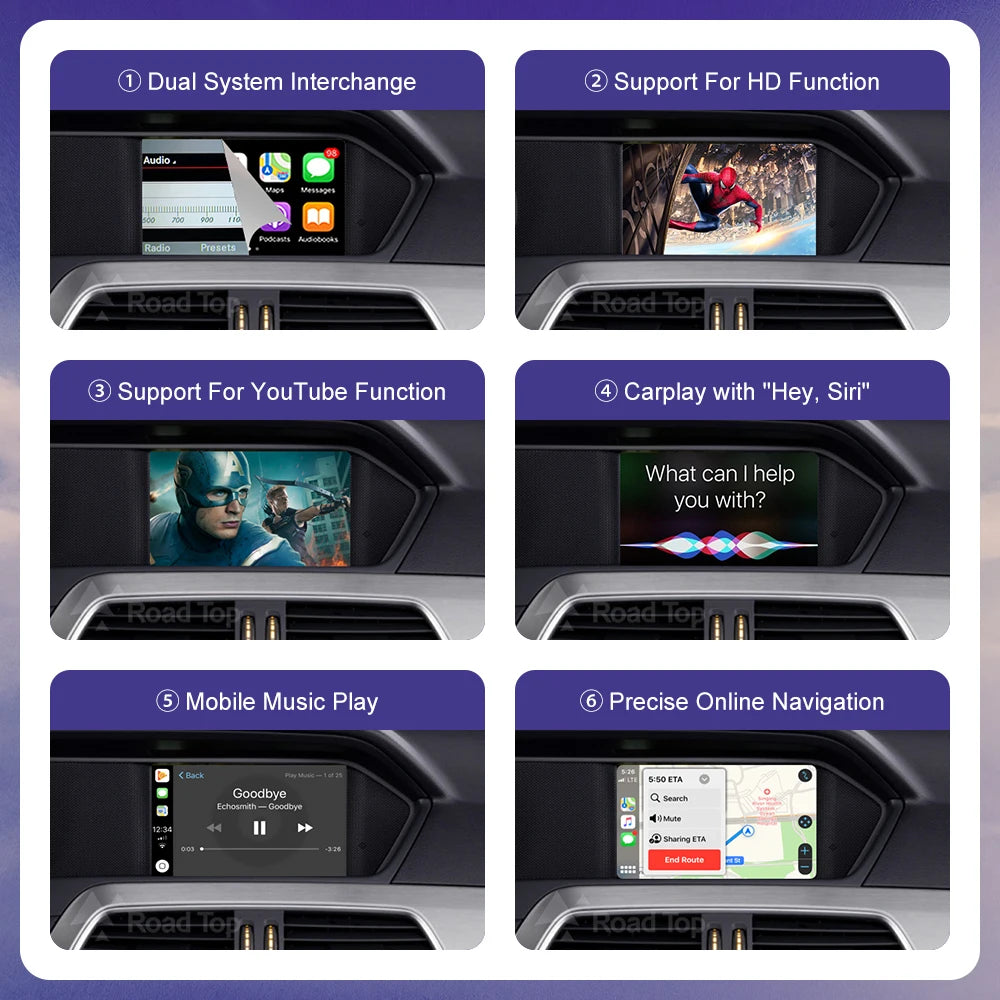 Road Top Wireless CarPlay for Mercedes Benz C Class W204 NTG4.5/4.7 2011-2014 Android Auto | AUTOKITSHOP