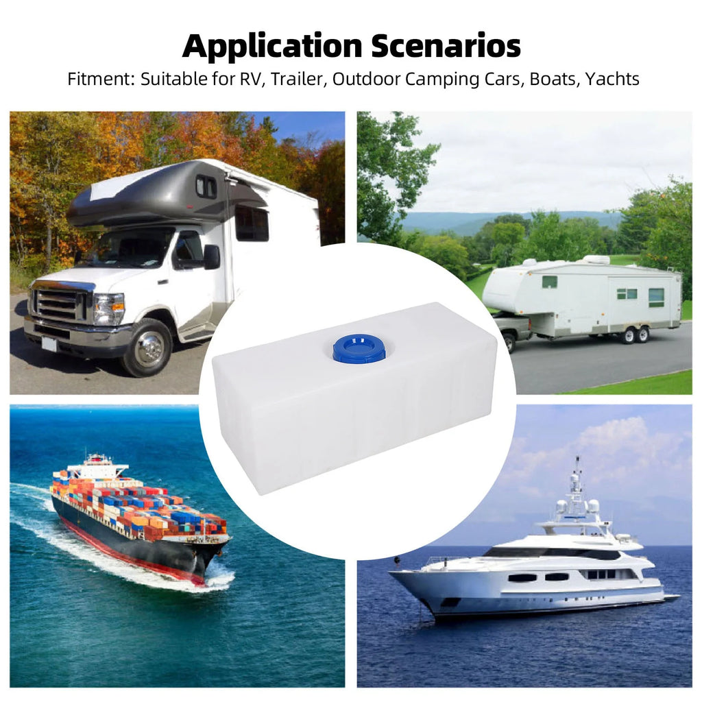 RV Water Tank Portable 33.66x13.78x11.81 in Gray Water Storage Container 140mm Port Leakproof 22 - Automotive LED Light