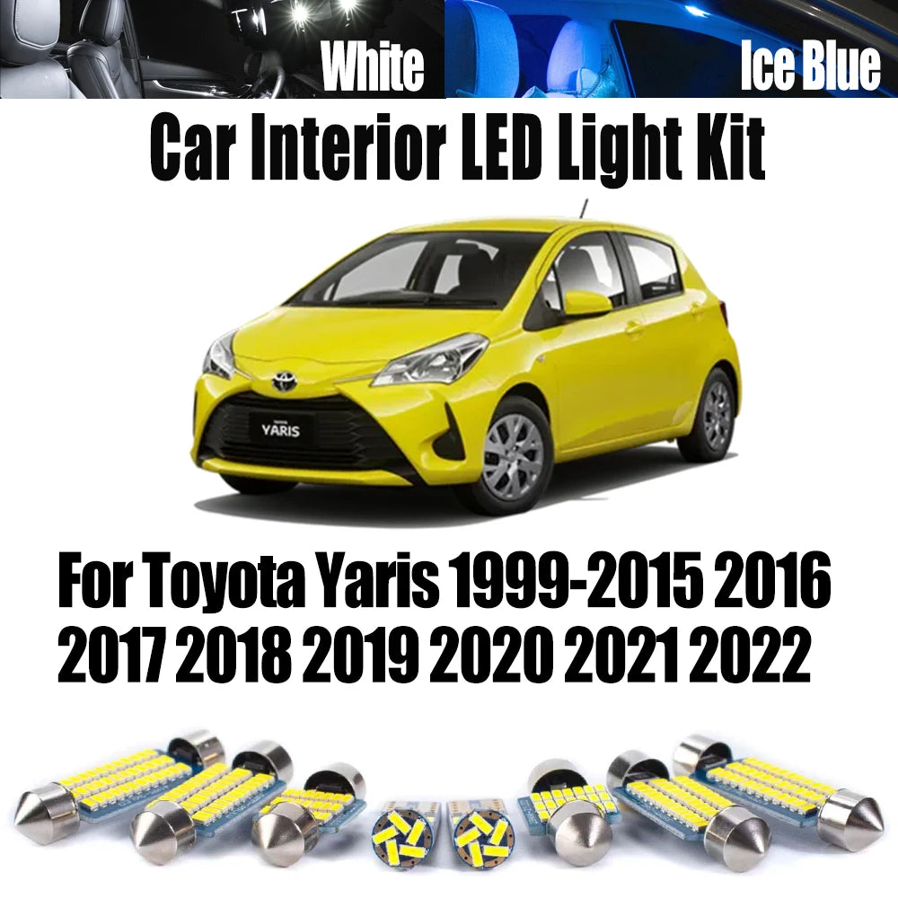 LED Interior Light Kit for Toyota Yaris 1999-2014 - Canbus Dome Map Door Trunk Bulbs | AUTOKITSHOP
