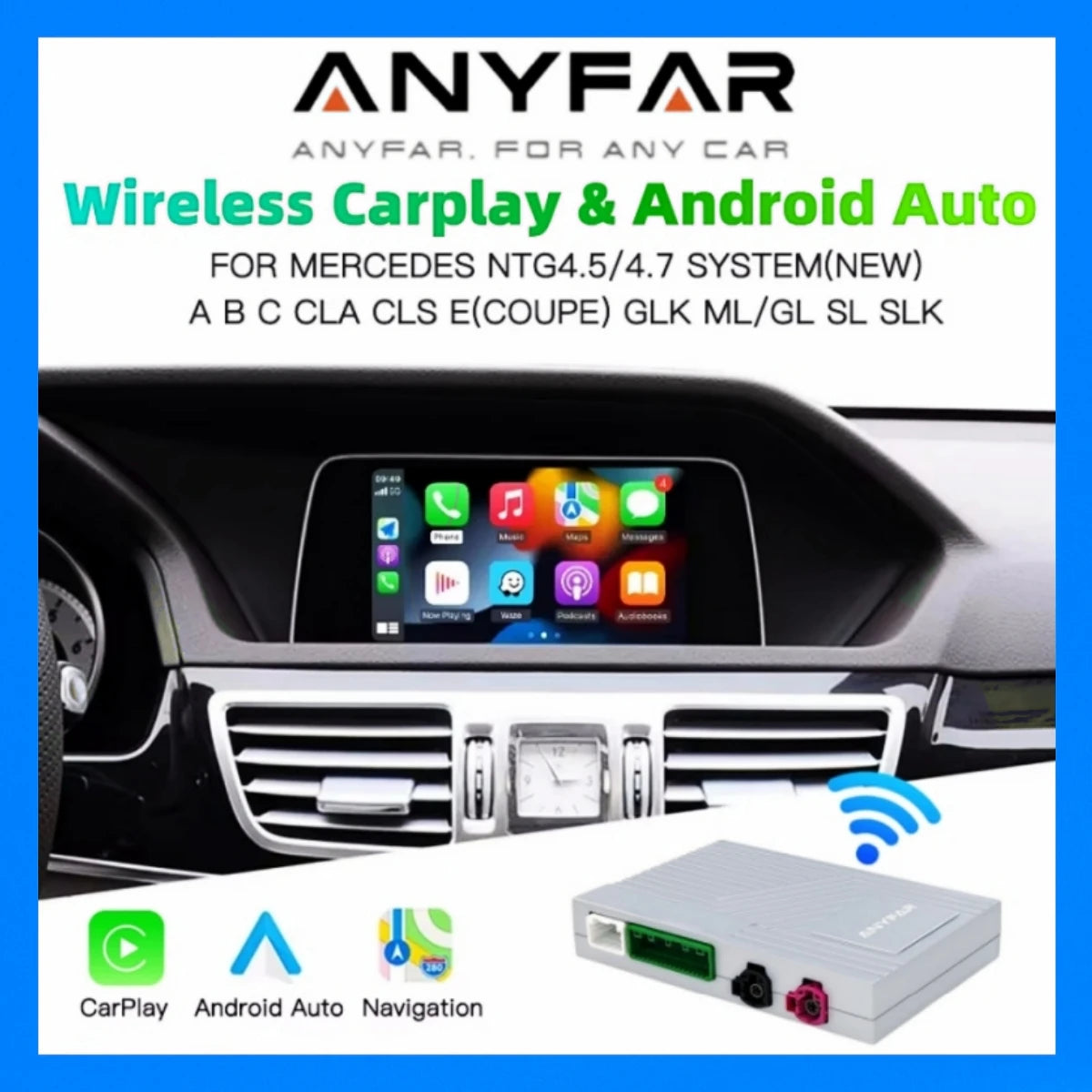 Wireless CarPlay Android Auto for Mercedes Benz A B C E Class NTG4.5/4.7 GLA CLA GLK SLK C | AUTOKITSHOP