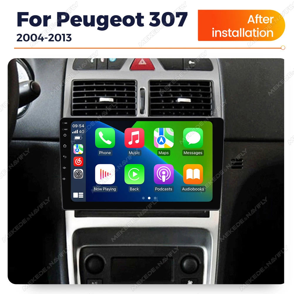 Android 14 Autoradio For Peugeot 307 307CC 307SW 2002-2013 9inch Car Radio Multimedia Vide