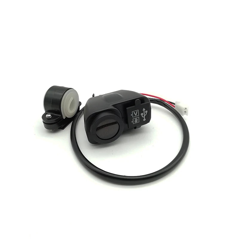 12V Dual USB Charger LED Digital Voltmeter & Thermometer For Motorcycle Scooter