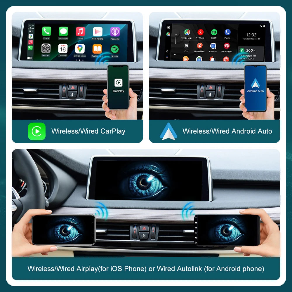 CN Wireless CarPlay RoadTop for BMW X5 F15 F85 X6 F16 F86 2014-2020 X1 F48 2016-2020 with