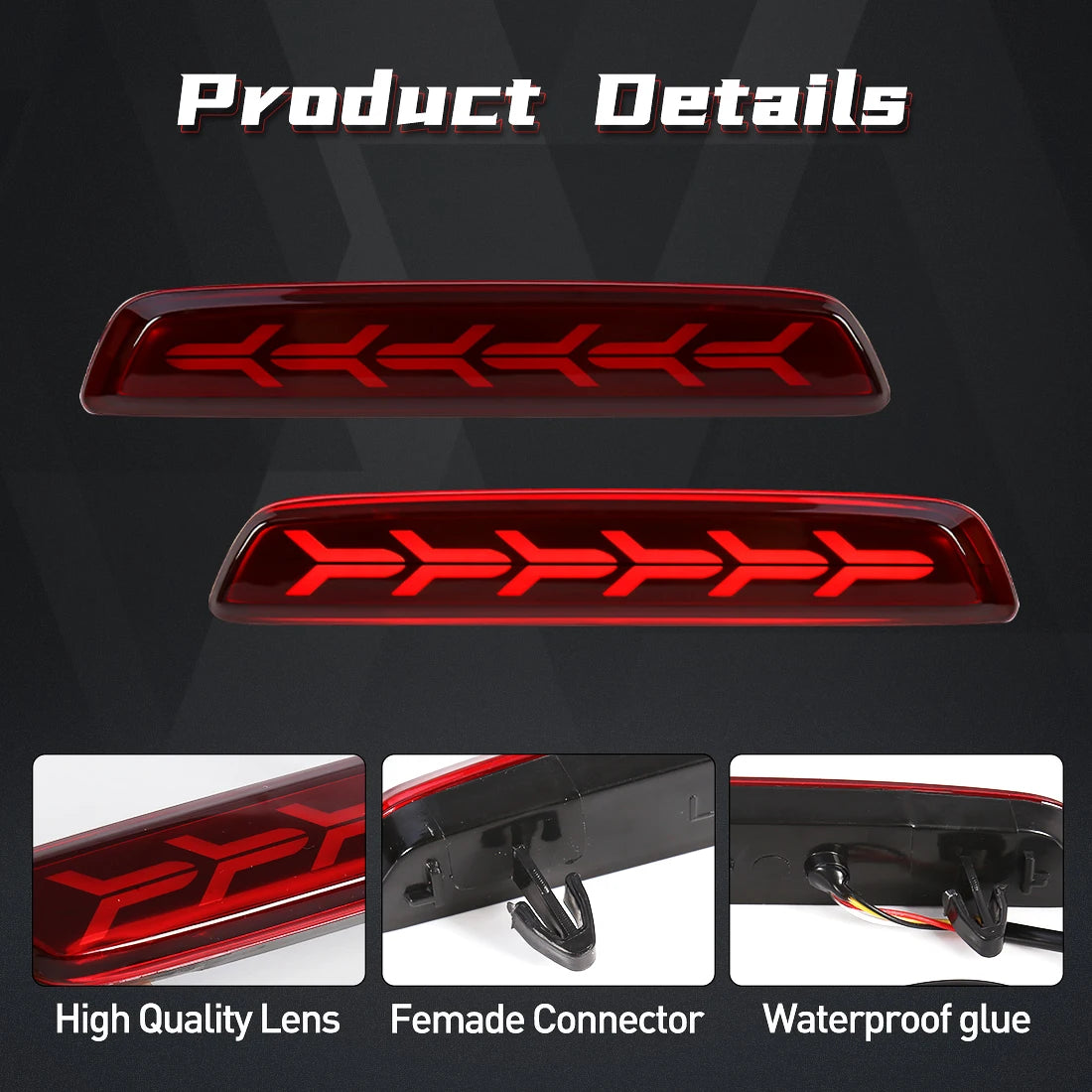 LED Rear Bumper Reflector Lights For Chevrolet Chevy Trax 2012 2013 2014 Brake Warning Dyn | AUTOKITSHOP