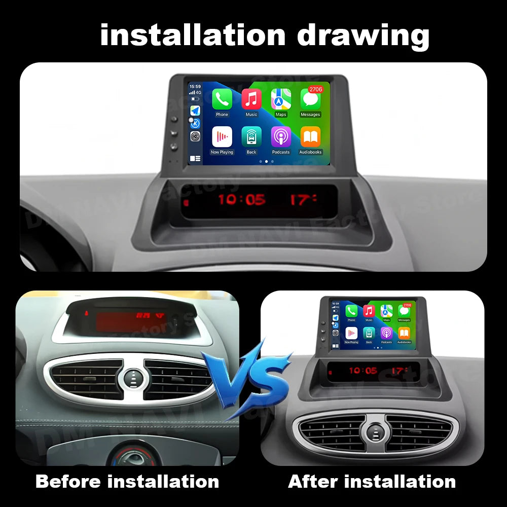 7 inch Car Radio for Renault Clio 3 2005-2014 Multimedia Touch display screen Android Auto