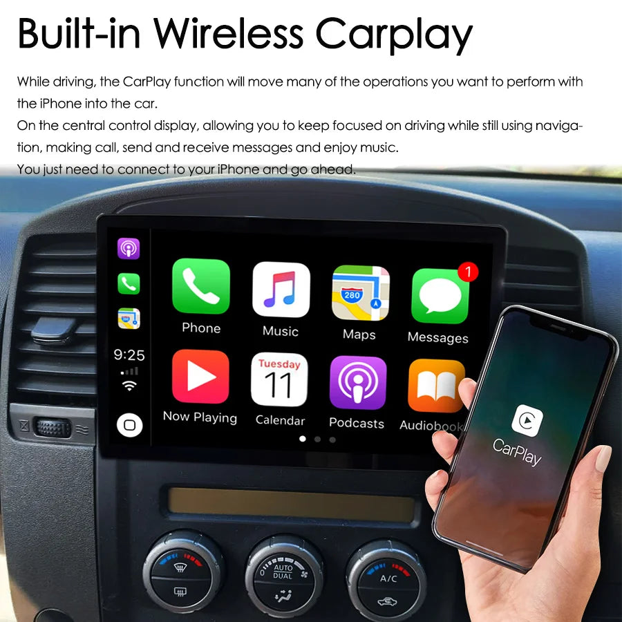 128GB Radio 2Din Car Multimedia Video Player For Nissan Navara STX 2010-14 Android 13 CarP
