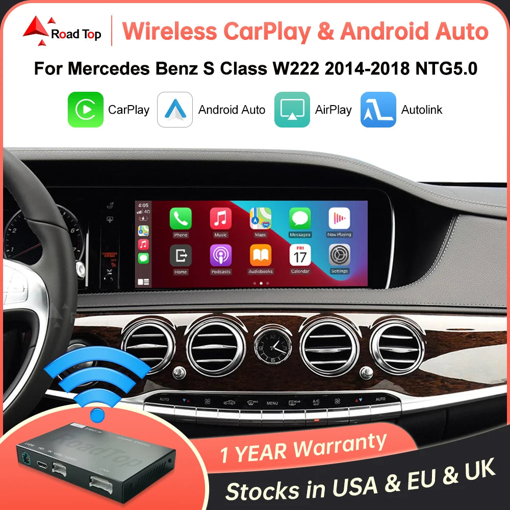 Wireless CarPlay for Mercedes Benz S-Class W222 W217 2014-2018 with Android Auto Mirror Li | AUTOKITSHOP