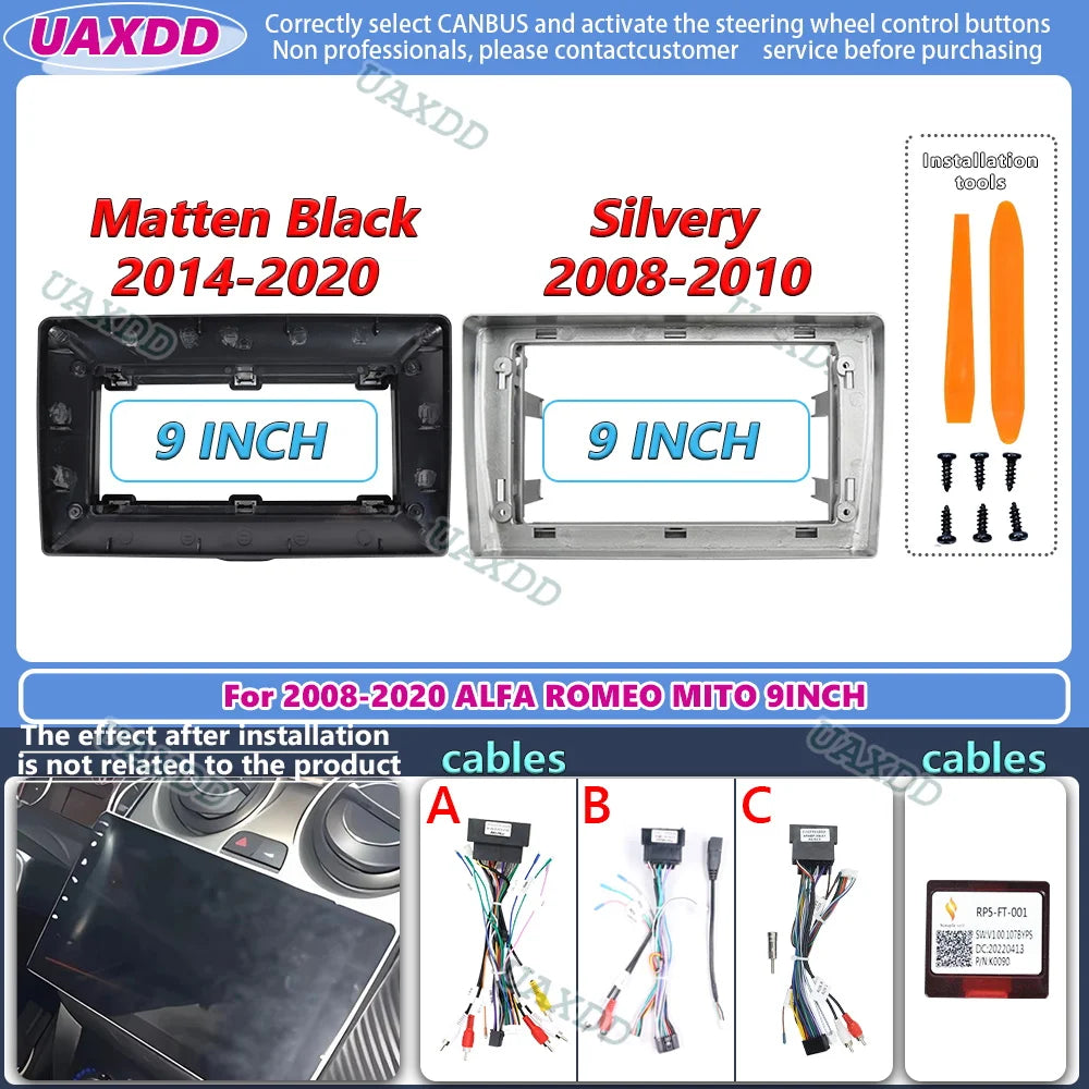Adaptateur Fascia cadre voiture decodeur boite Canbus raccord Radio Android pour Alfa Rome