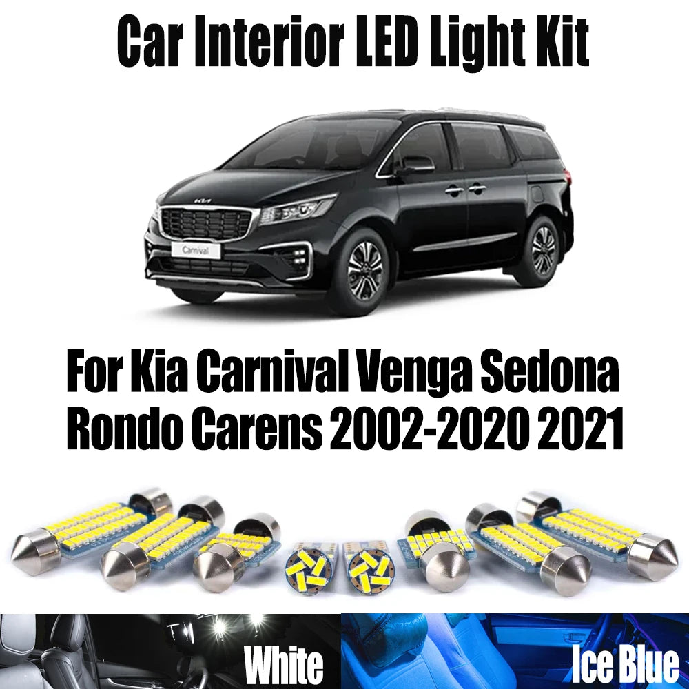 LED Interior Light Kit for Kia Carnival Venga Sedona Rondo Carens 2002- 2020 - Canbus Dome Map Door Trunk Bulbs | AUT...