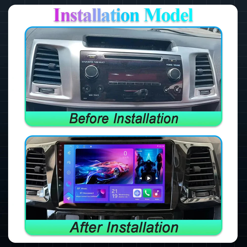 Android 16 Carplay Auto For Toyota Fortuner Hilux Revo Vigo 2007-2015 Multimedia Car Radio | AUTOKITSHOP