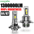1300000LM H4 H7 LED Headlight 9003 HB2 High Low Beam 6000K White Light Bulb Wireless Plug
