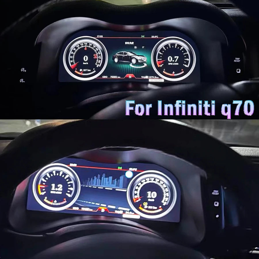 12.3 Inch LCD Car Digital Cluster Instrument CockPit Upgrade Smart Cluster For Infiniti Q7