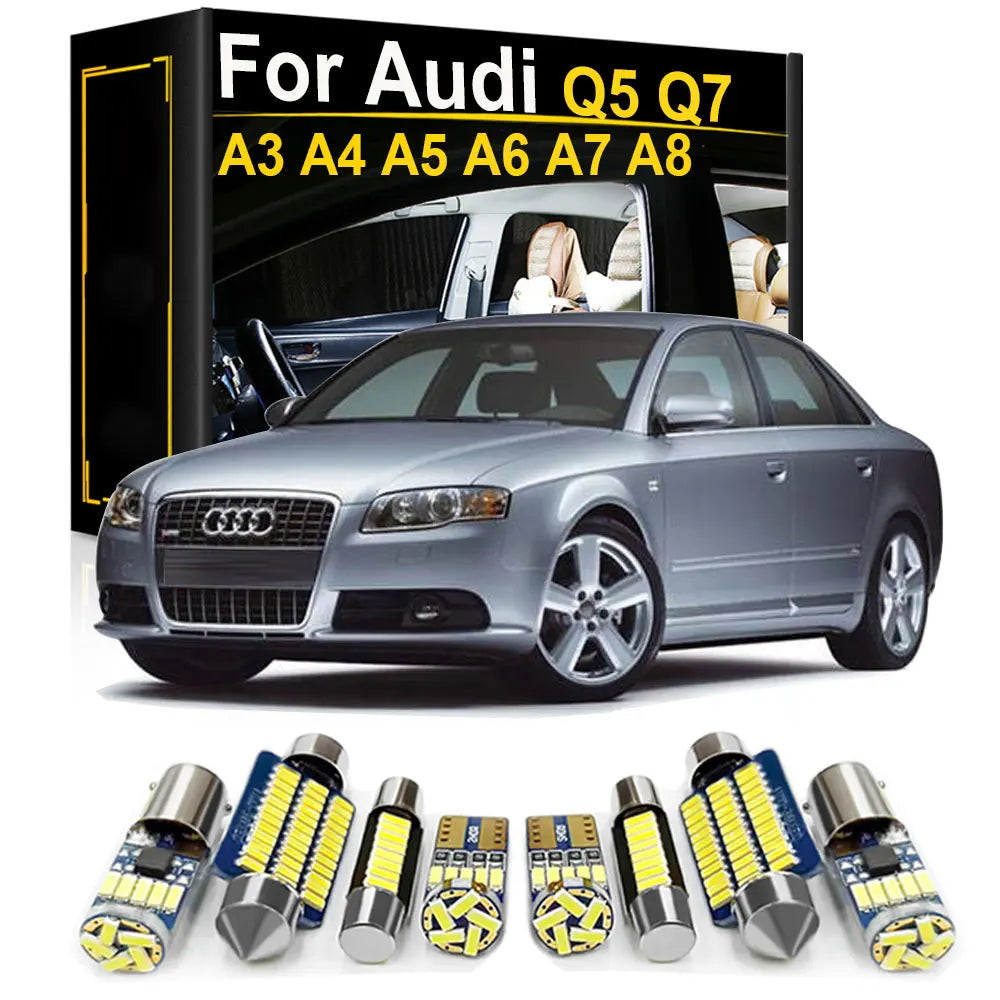 LED Interior Light Kit for Audi A3 S3 8L 8P 8V A4 S4 B5 B6 B7 B8 A5 S5 A6 S6 C5 C6 C7 A7 S7 A8 S8 D3 Q5 SQ5 Q7 4L Can...