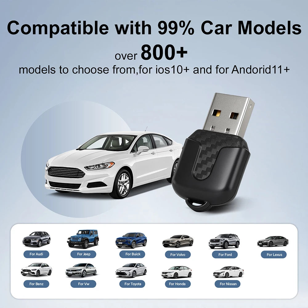 Wireless CarPlay 2in1 Dongle Wireless Android Auto Adapter AI Smart Box For Car With Wired