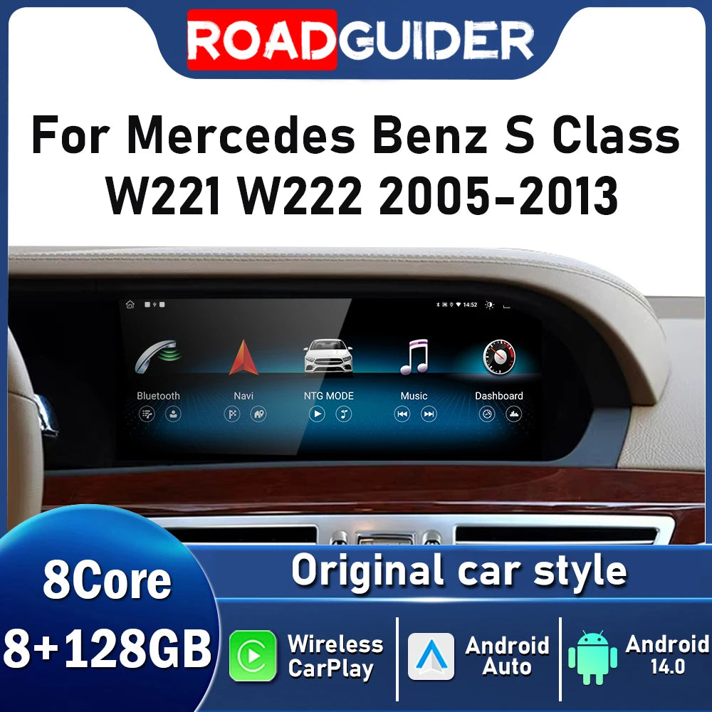 Car Multimedia Wireless Android AUTO CarPlay 10.25inch Tooch Screen For Mercedes Benz S Cl