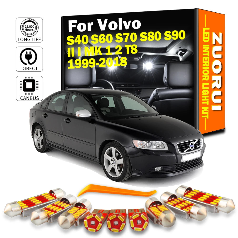 LED Interior Light Kit for Volvo S40 S60 S70 S80 S90 II I MK 1 2 T8 2002-2018 - Canbus Dome Map Door Trunk Bulbs | AU...