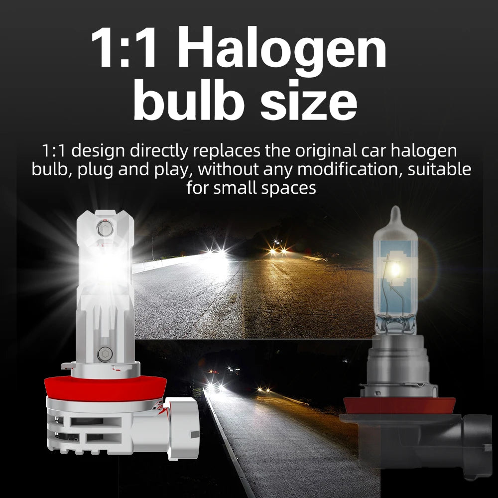 2x H11 H8 Led Fog Lights Headlight Canbus H16 H9 Car Bulb 6000K White Diode Driving Runnin