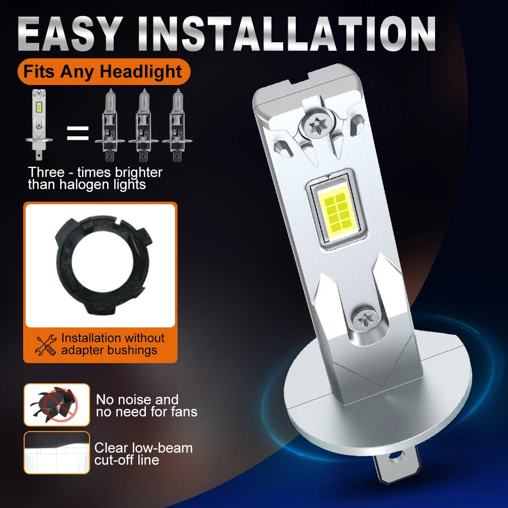 S&D H1 LED Headlight Car Bulb 40000LM 110W H3 High Power Auto Fog Lamp 5500K 12V High Beam