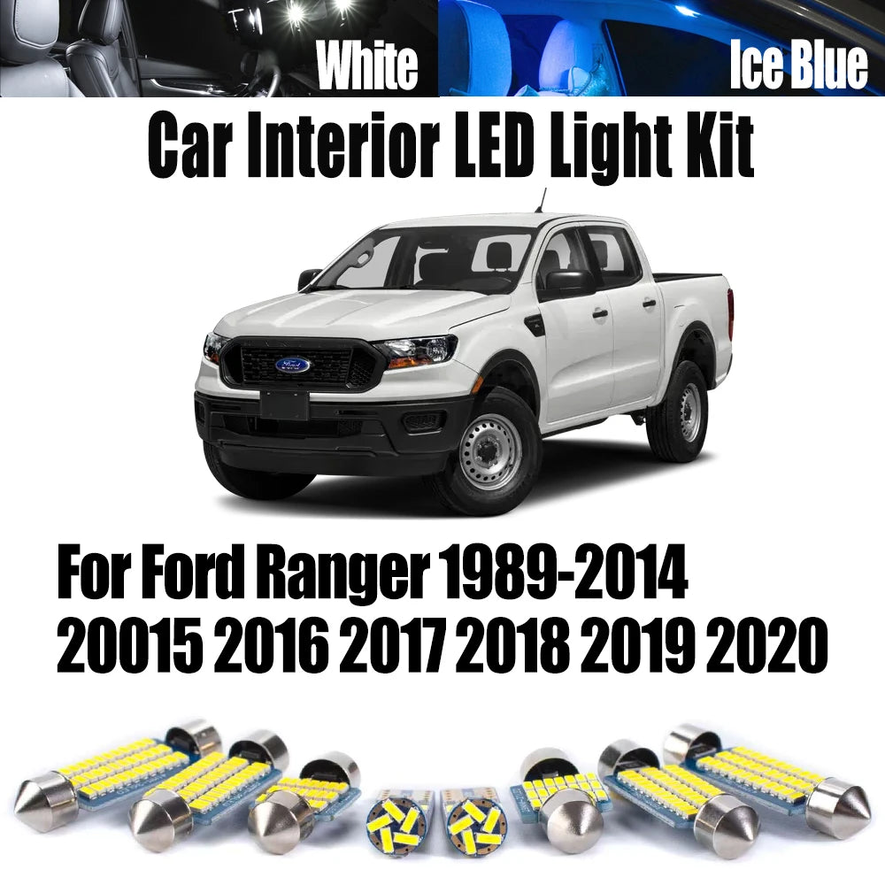 LED Interior Light Kit for Ford Ranger 1989-2018 - Canbus Dome Map Door Trunk Bulbs | AUTOKITSHOP