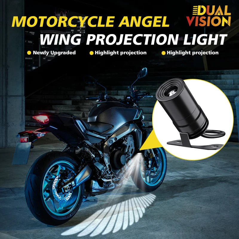 Motorcycle LED Chassis Lights Angel Wing Projection Lights Universal Fog Light Modified Pa