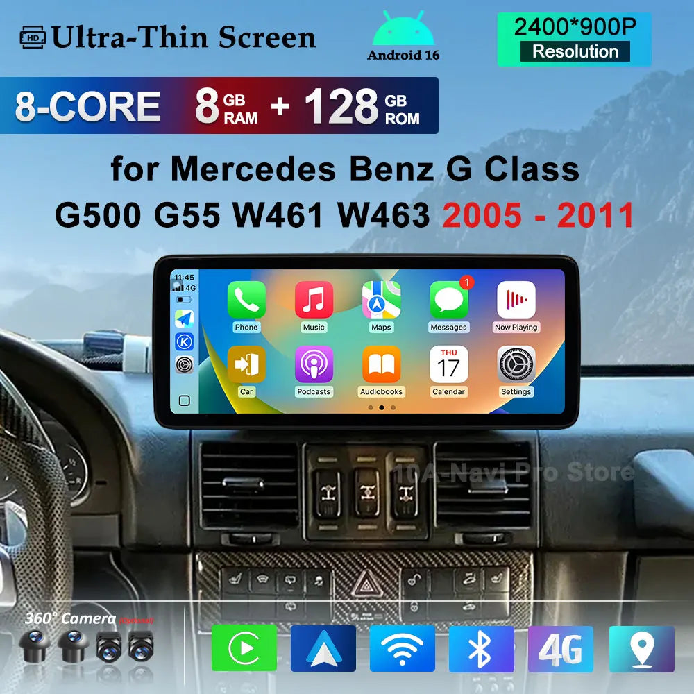 Wireless Carplay Car Radio Multimedia Player WiFi for Mercedes Benz G Class G500 G55 W461