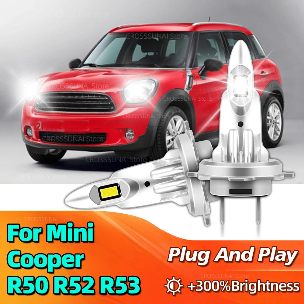 30000LM High Bright H7 LED Bulb Headlight CSP Car Lamps Canbus 6000K For Mini Cooper R50 R