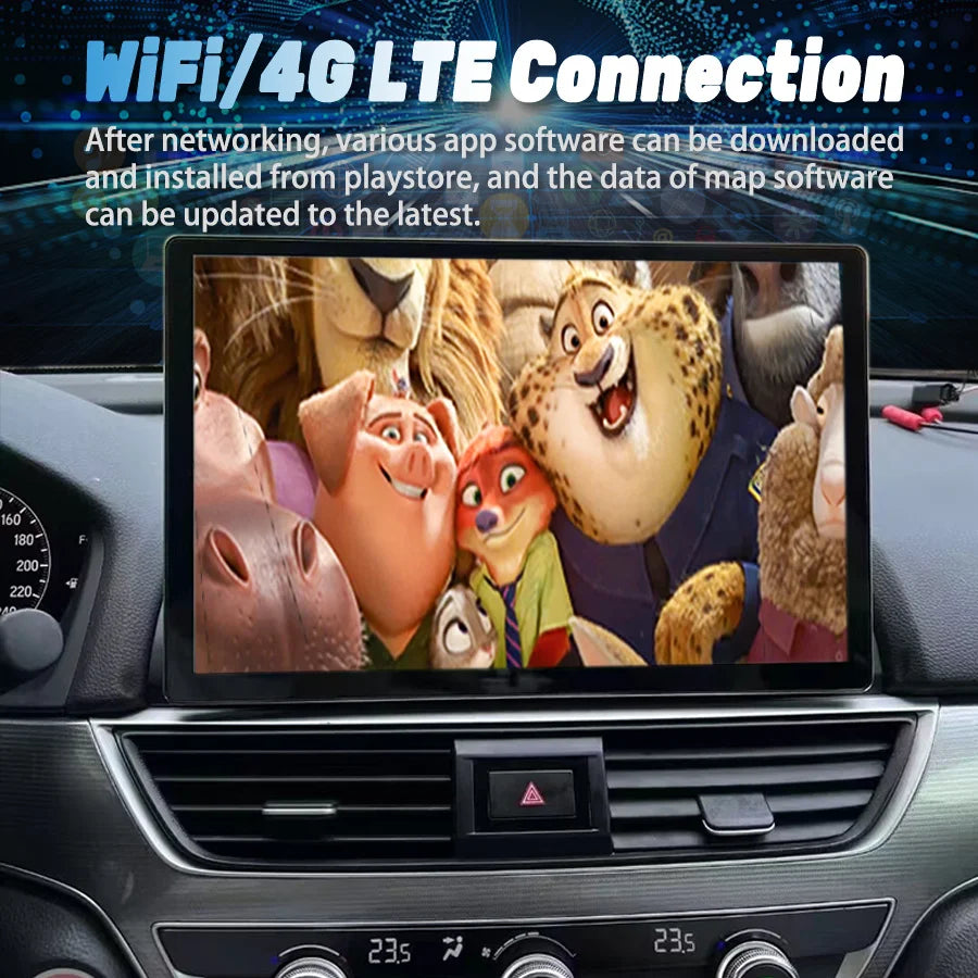13.3Inch 2K Android Car Radio For Honda Accord 2018-2020 Stereo GPS DSP Navigation Multime