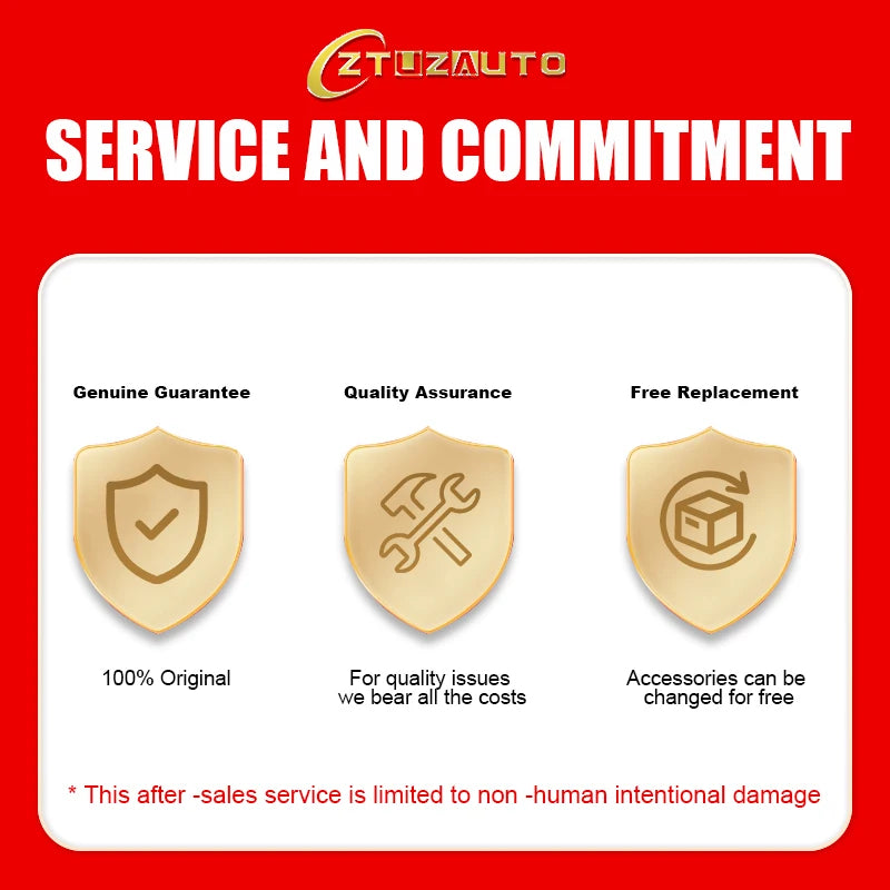 Warranty for ZTUZAUTO all the spare parts 365 Days Free Replacement
