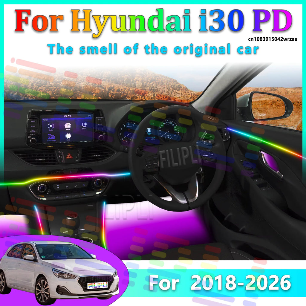 64 RGB - Neon Strip - for Hyundai 2018-2026 - App Control - Car Interior Lighting | AUTOKITSHOP