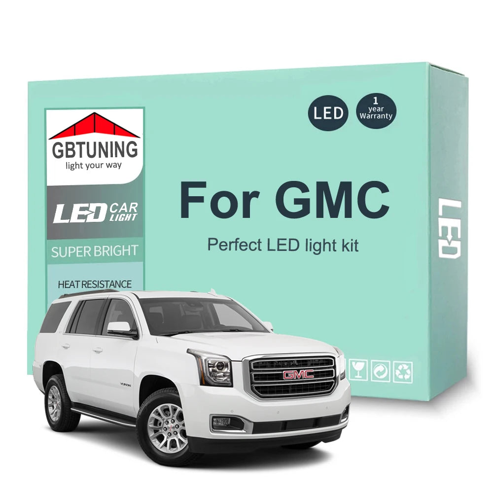 LED Interior Light Kit for GMC Yukon Sierra Canyon Acadia Terrain Savana Envoy XUV Canbus Dome License Plate LED Inte...