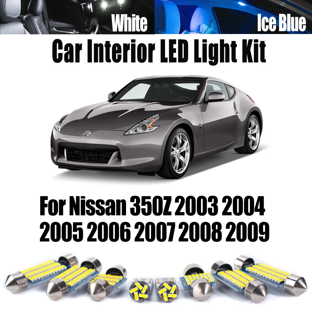 7-Piece LED Interior Light Kit for Nissan 350Z - Canbus Error-Free Bulbs | AUTOKITSHOP