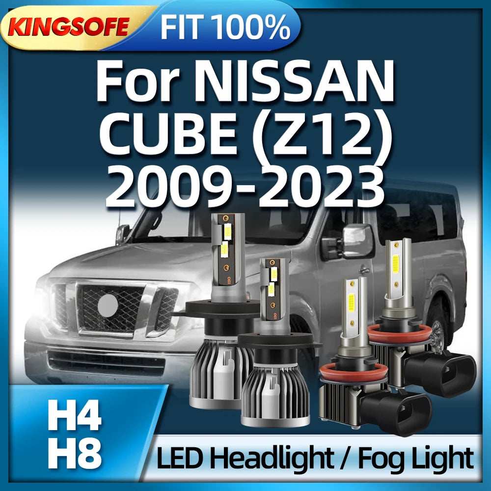 KINGSOFE H4 LED Lamp Light Bulbs High Power 110W H8 Fog Lamp For NISSAN CUBE (Z12) 2009 20