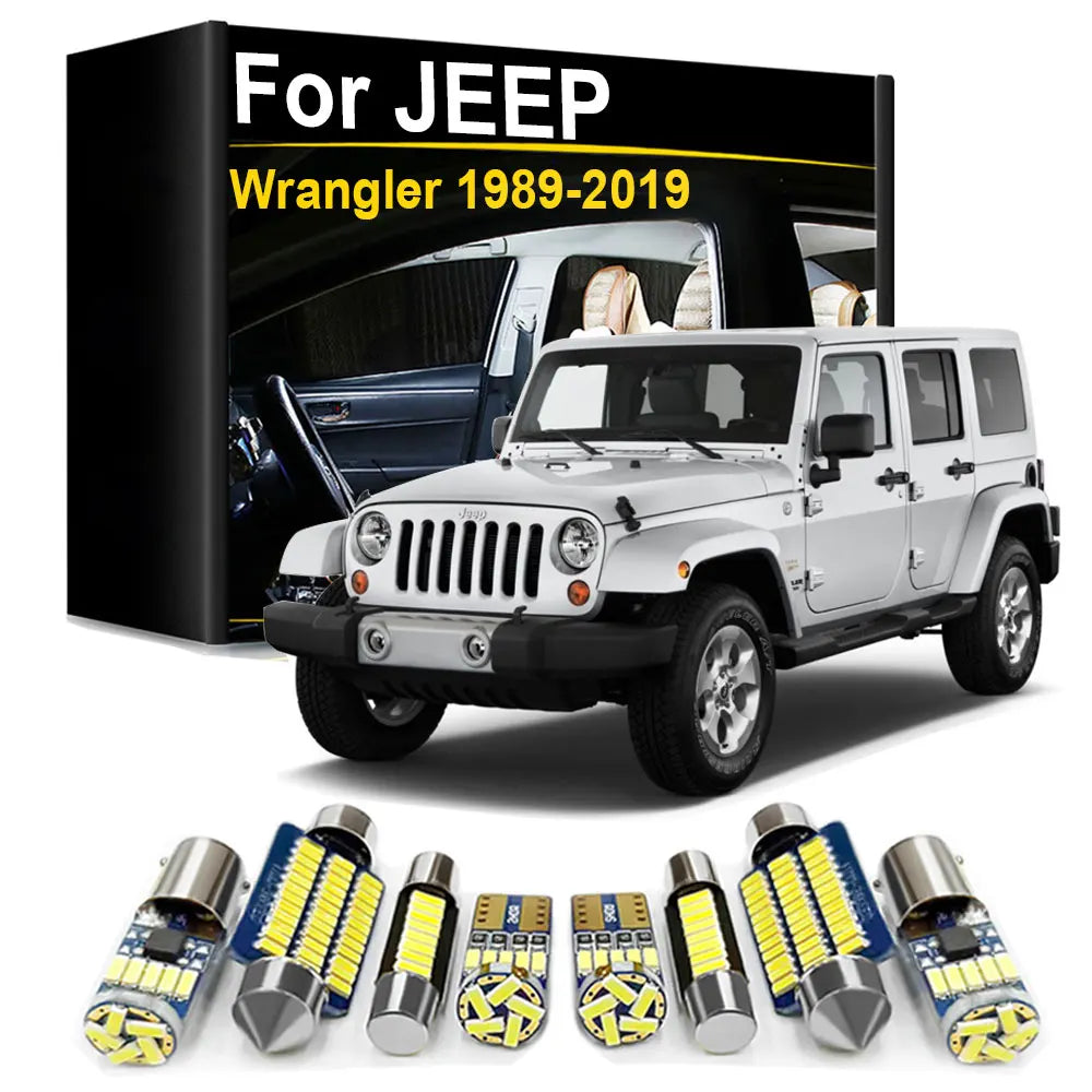 LED Interior Light Kit for Jeep Wrangler JK TJ YJ 1987- 2007 - Canbus Dome Map Door Trunk Bulbs | AUTOKITSHOP