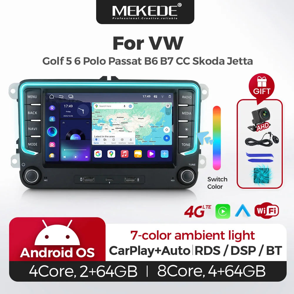 Support Carplay Android AUTO Car Radio for VW Volkswagen Skoda Octavia Golf 5 6 Touran Pas | AUTOKITSHOP