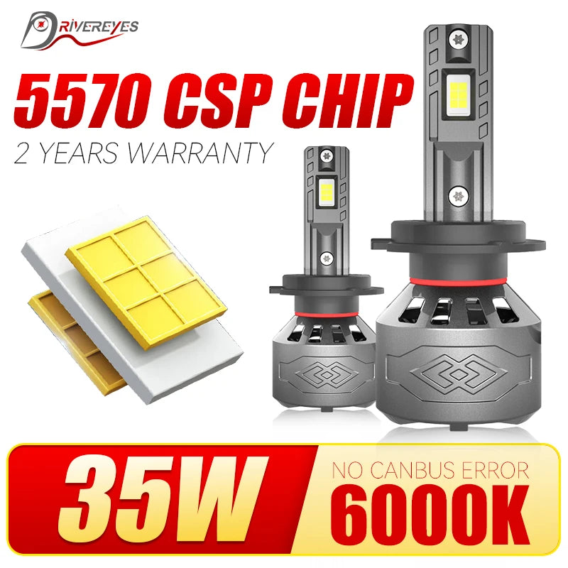2X 35W H1 H3 H4 H7 Led Headlights car Plug and Play High Power H11 H8 H9 HB3 HB4 9005 9006
