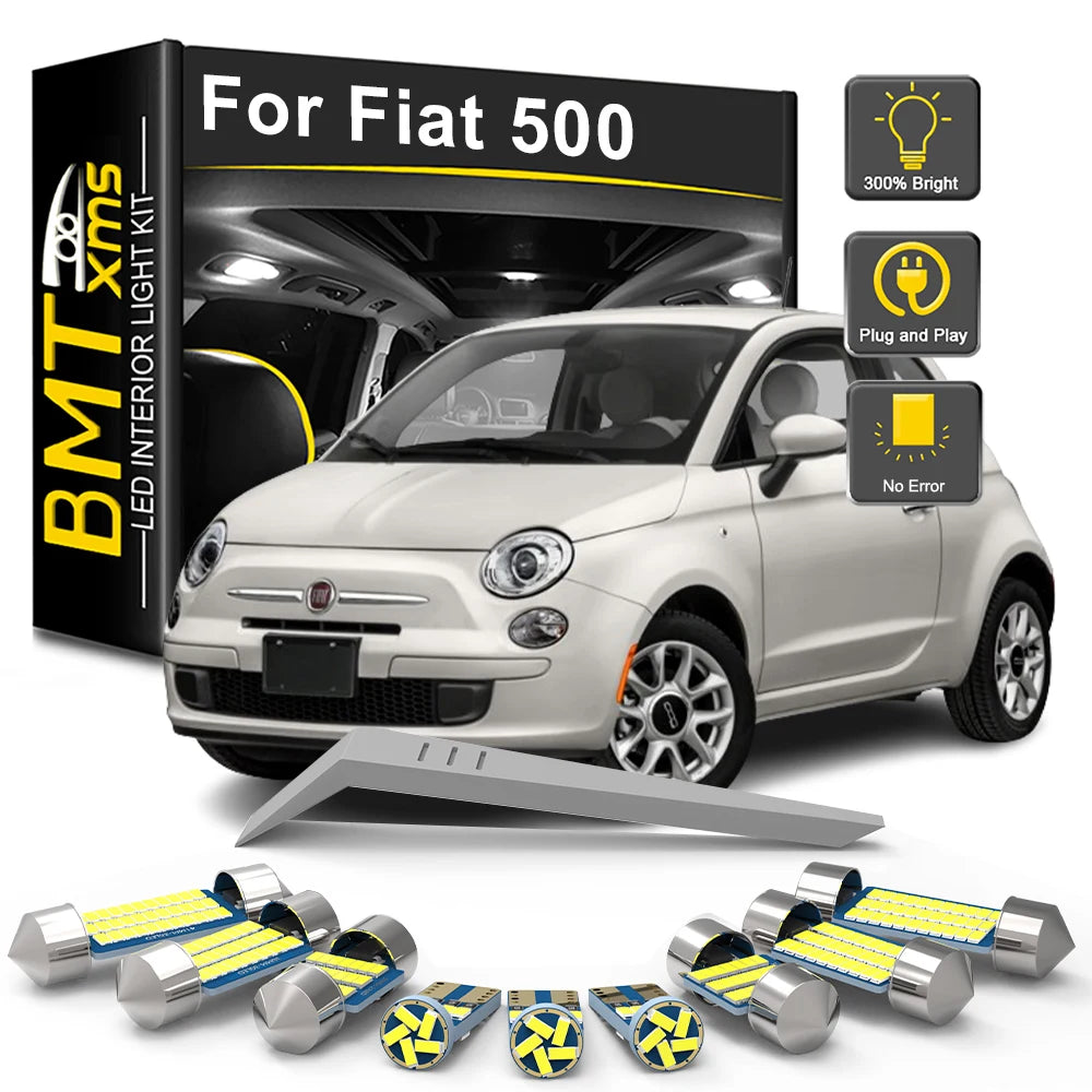 7-Piece LED Interior Light Kit for Fiat 500 2007-2017 - Canbus Dome Map Door Trunk Bulbs | AUTOKITSHOP