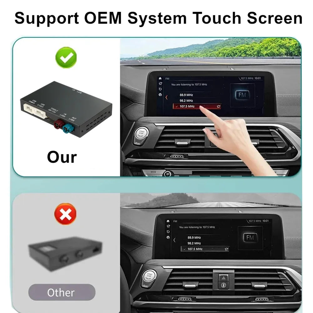Wireless CarPlay Android Auto Mirror Link AirPlay Carplay Support Touch For BMW EVO X1 X2